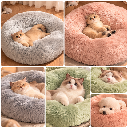 Calming Donut Pet Bed 🐾 | Anti-Anxiety Deep Sleep Bed for Dog & Cats