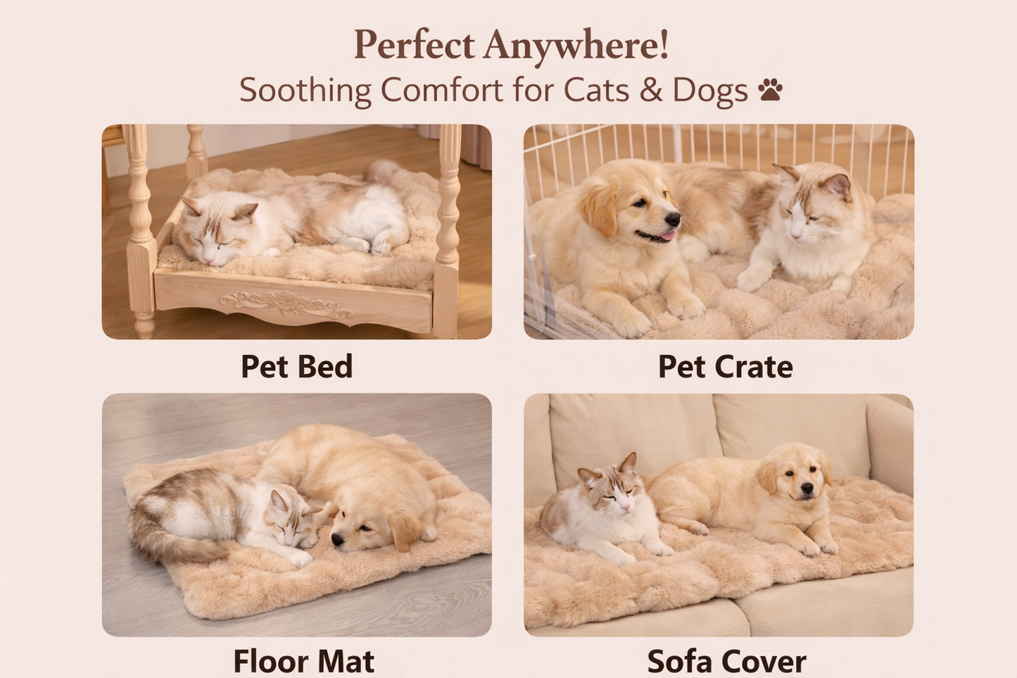 Calm Fluffy Mat  🐾 | Soft Cozy Comfort for Dogs & Cats