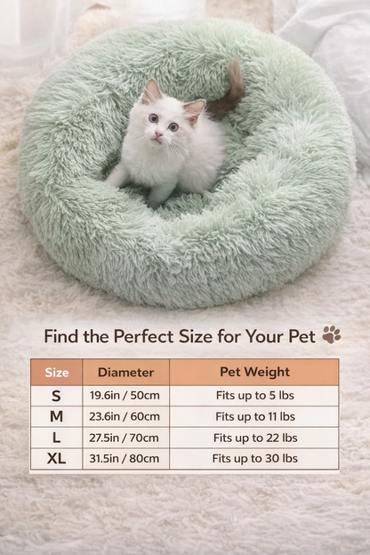 Calming Donut Pet Bed 🐾 | Anti-Anxiety Deep Sleep Bed for Dog & Cats