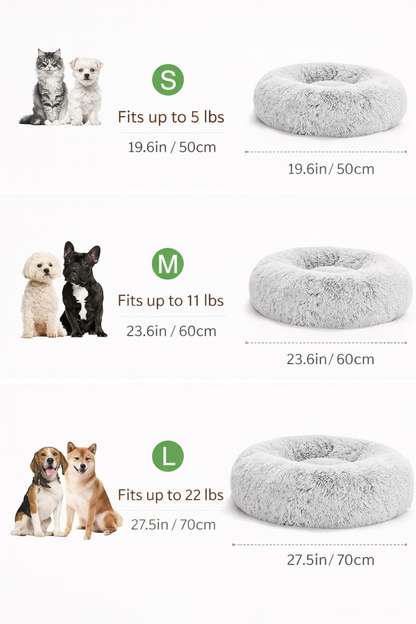 Calming Donut Pet Bed 🐾 | Anti-Anxiety Deep Sleep Bed for Dog & Cats