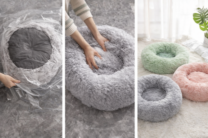 Calming Donut Pet Bed 🐾 | Anti-Anxiety Deep Sleep Bed for Dog & Cats
